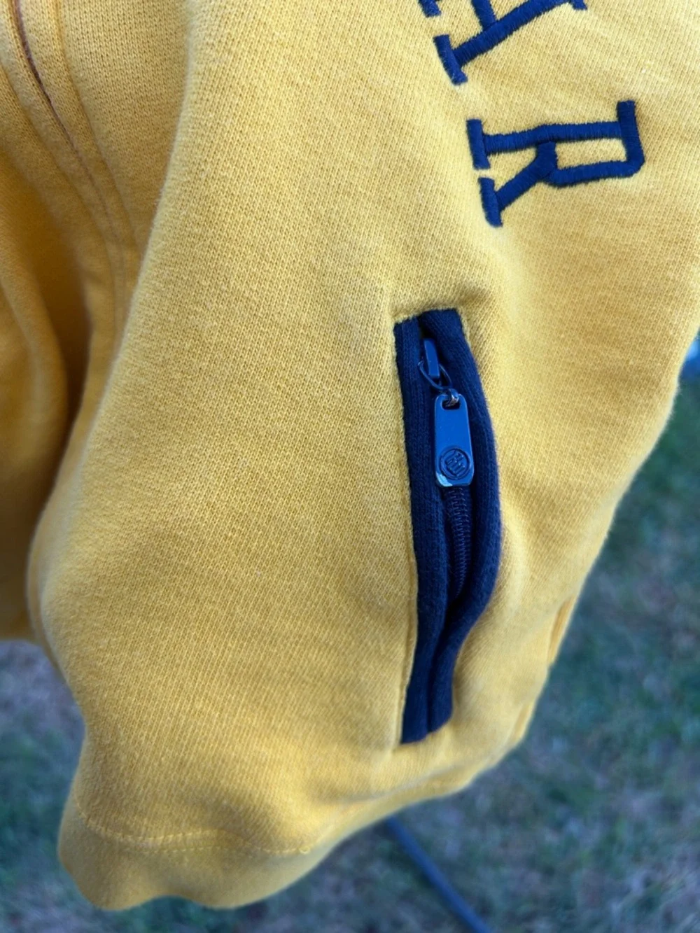 Rocawear Kids Yellow Hooded Zip-Up Sweatshirt with Navy Accents